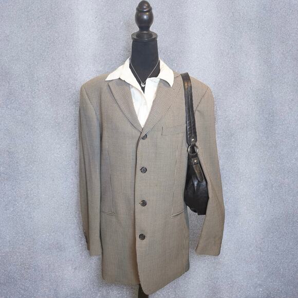 Vintage 90s Hugo Boss 100% Wool Sport Coat Blazer Size 40L - Picture 2 of 14